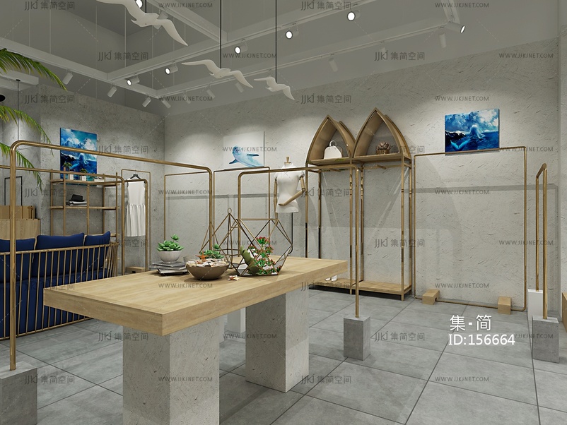 商场中岛服装店3d模型
