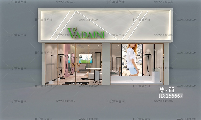 现代极简服装店3d模型