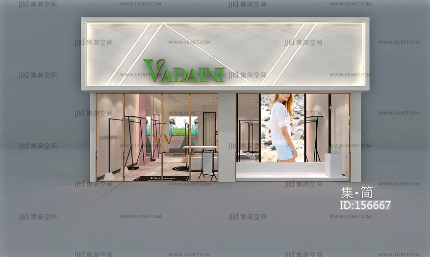 现代极简服装店3d模型