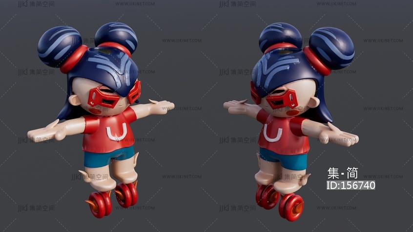 哪吒小摆件雕塑 su草图模型