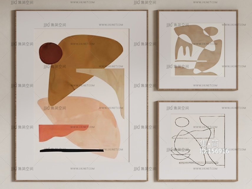 现代装饰挂画 su草图模型