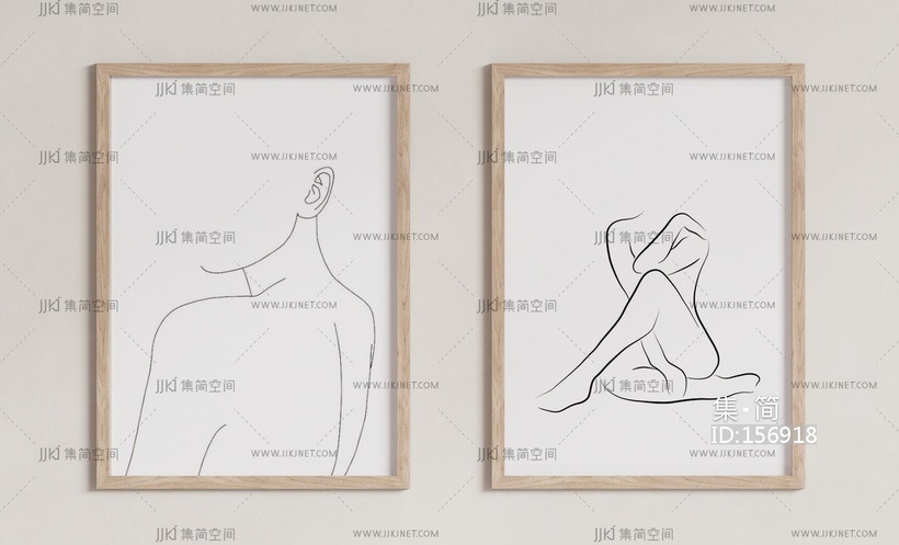 现代装饰画组合 su草图模型