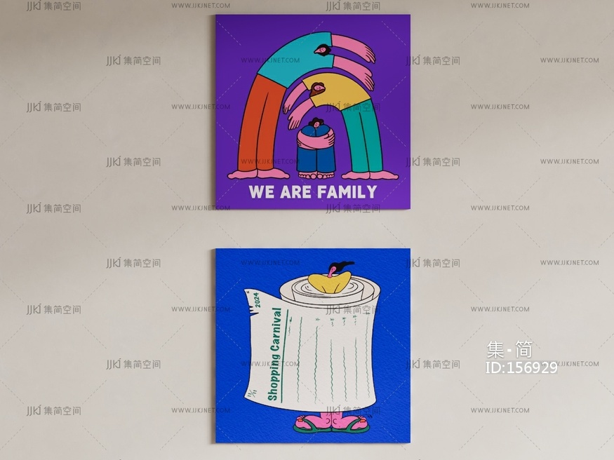 现代装饰挂画 su草图模型