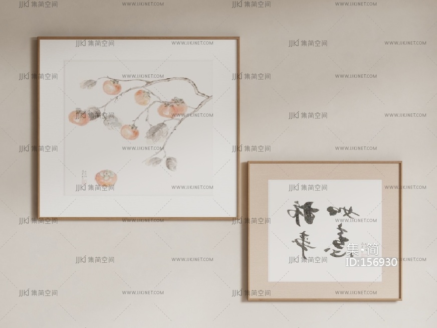 现代装饰挂画组合 su草图模型