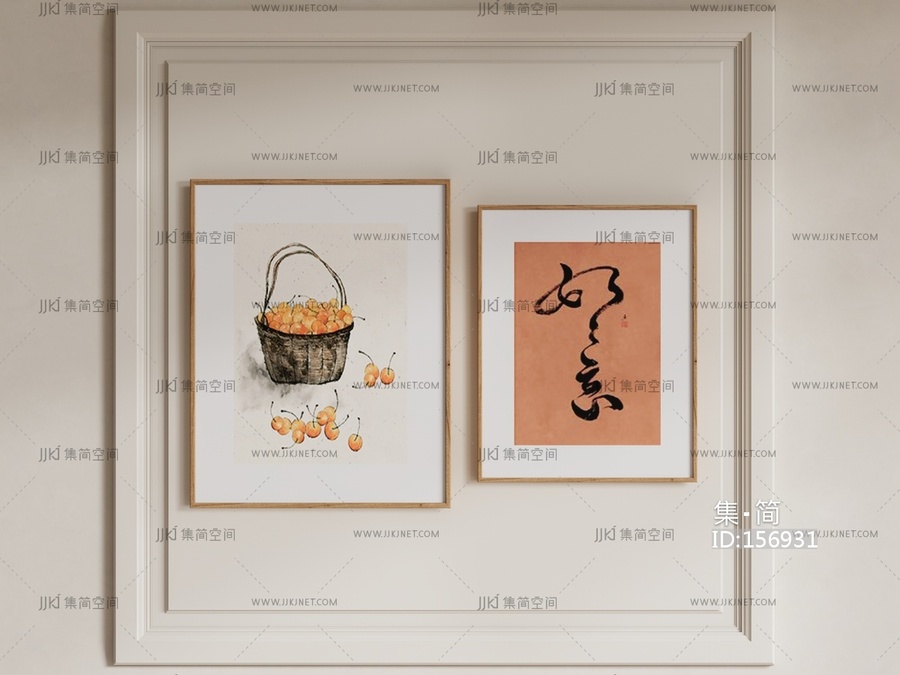 现代装饰画组合 su草图模型