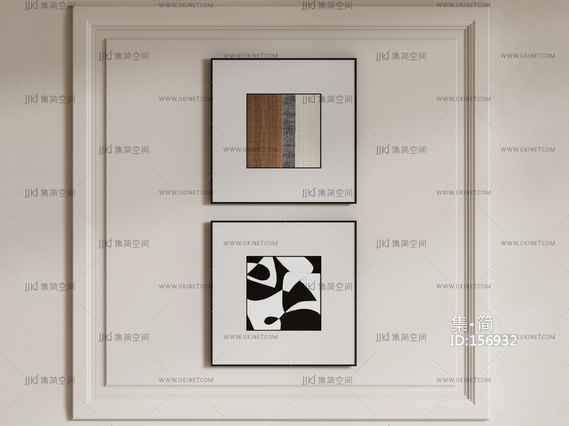 现代装饰画组合 su草图模型