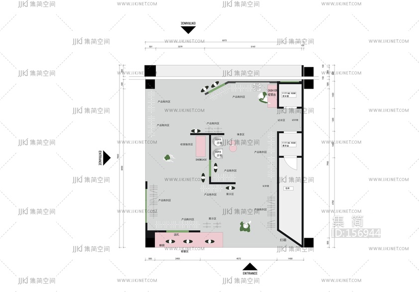 服装店平面布置图设计方案cad07
