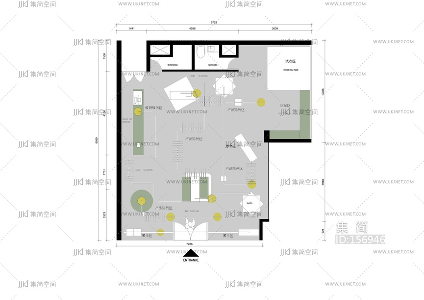 服装店平面布置图设计方案cad