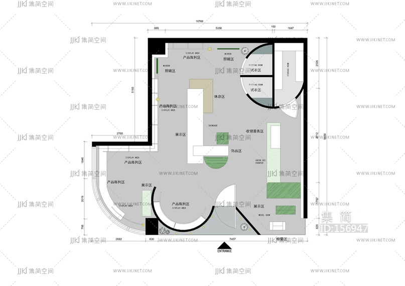 服装店平面布置图设计方案cad