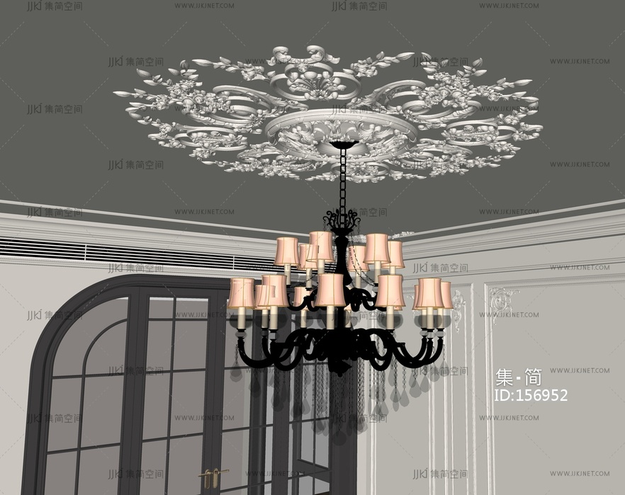 法式吊灯水晶吊灯SU模型