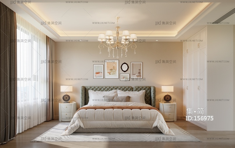 简欧卧室 3d模型