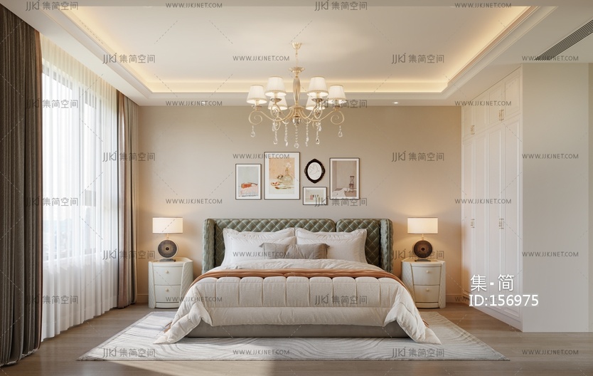 简欧卧室 3d模型