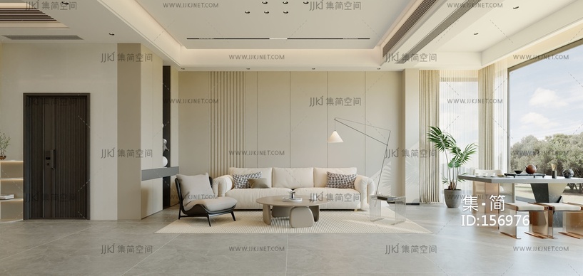 现代客厅 3d模型 (1)