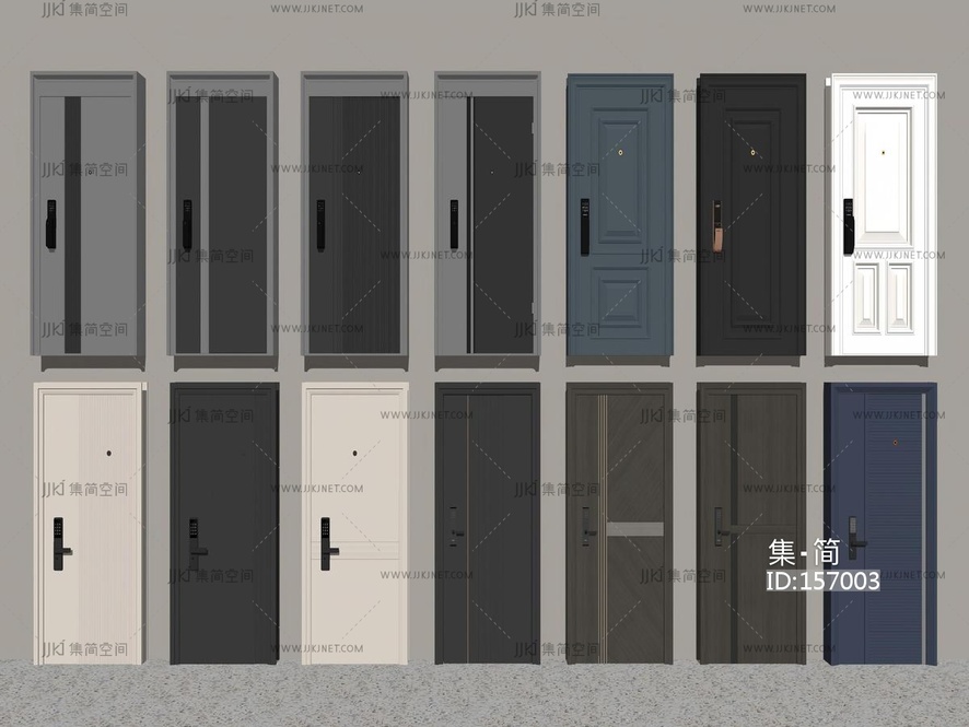 现代轻奢入户门密码门防盗门实木门