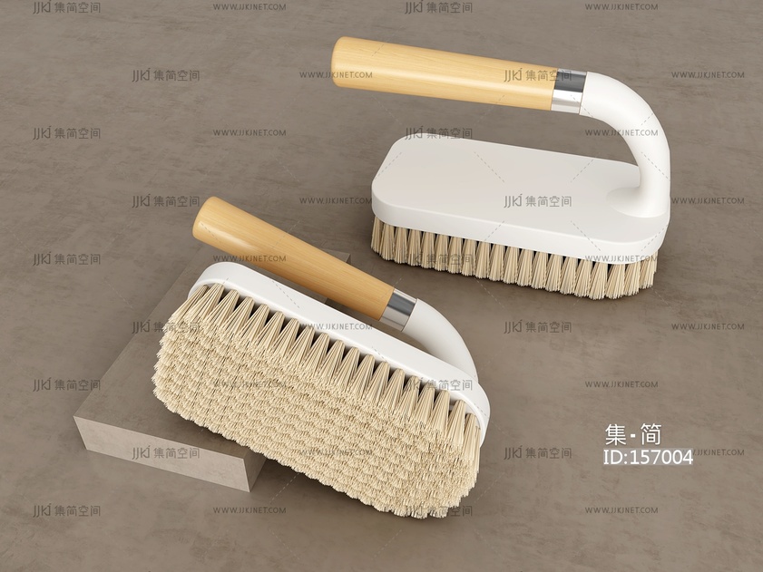 12-现代刷子 鞋刷 木刷 洗漱用品 3d模型下载