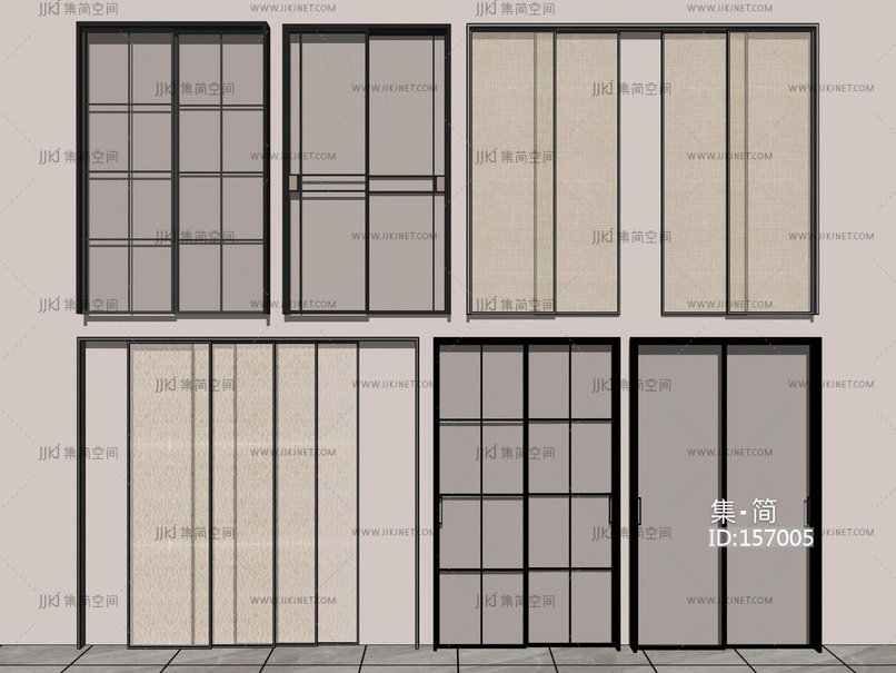 现代简约玻璃门推拉门厨房阳台门