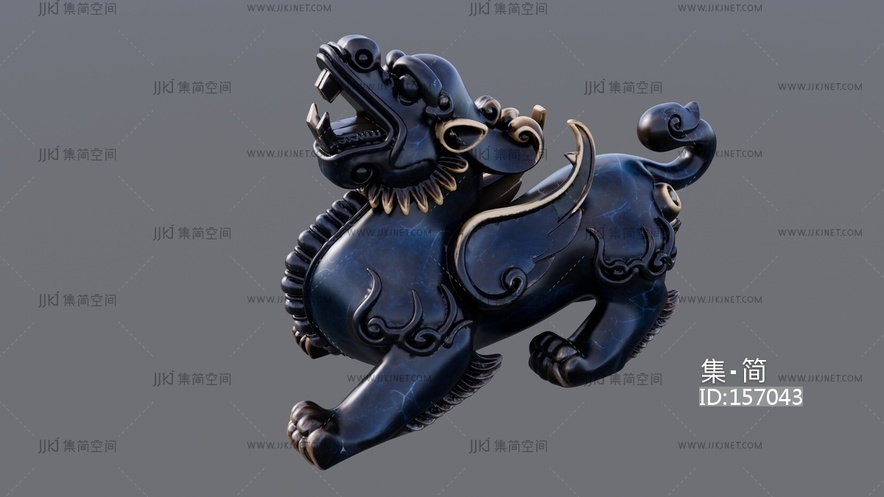 山海经神兽麒麟摆件