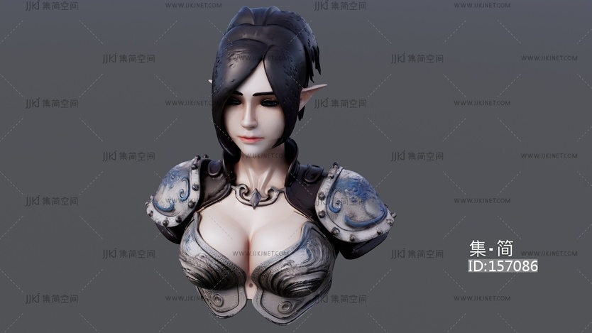 精灵女战士半身像
