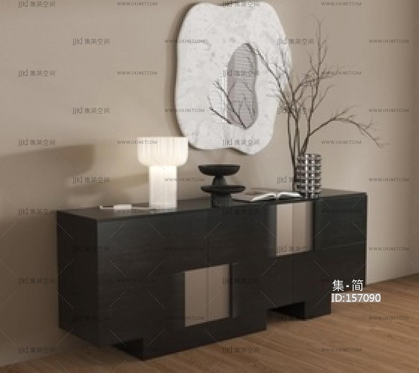 现代玄关柜，装饰柜SU模型