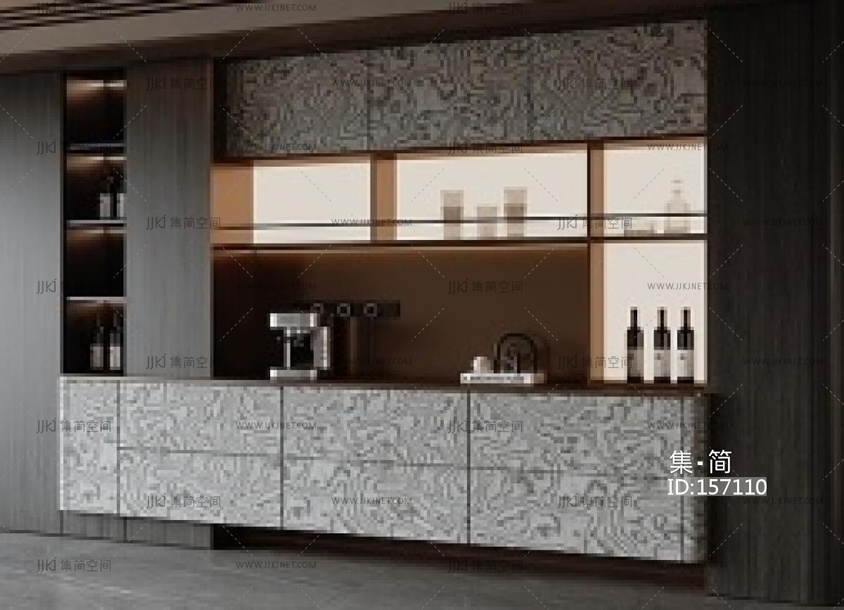 意式餐边柜 备餐柜SU模型