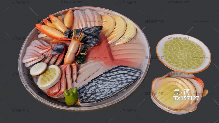 海鲜生鱼片拼盘组合菜品