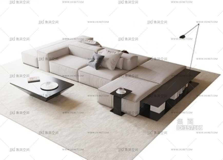 现代沙发组合 SU模型