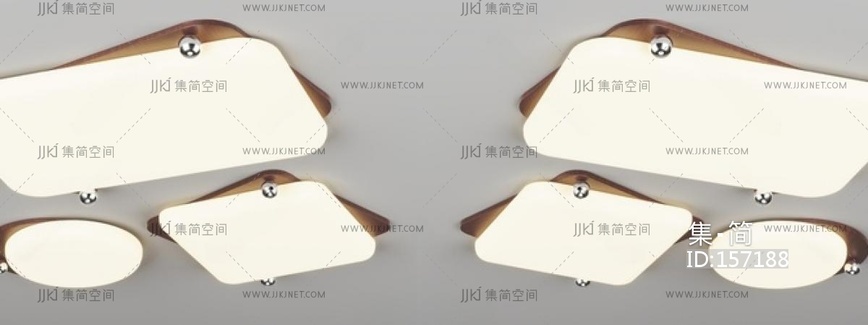 现代吸顶灯 现代极简灯具组合SU模型