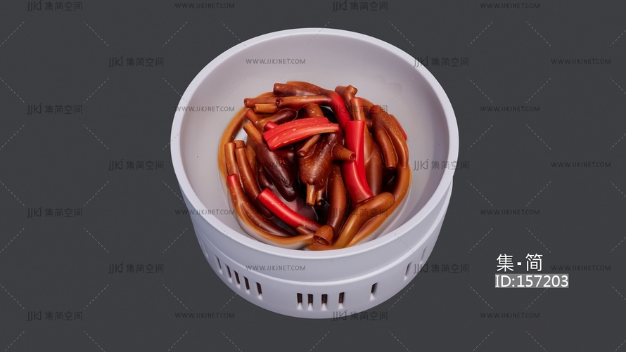 一盆红烧茄子条 su草图模型