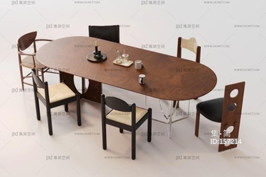 法式餐桌椅SU模型