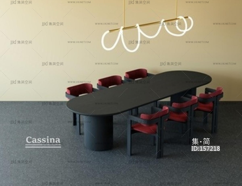 意式简约餐桌椅SU模型