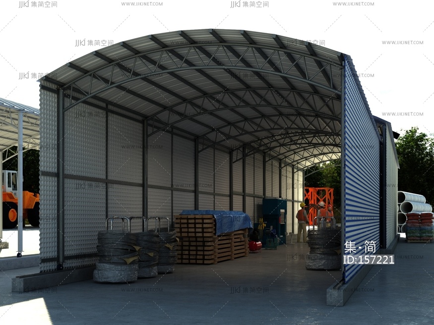 彩钢瓦,简易棚3d模型