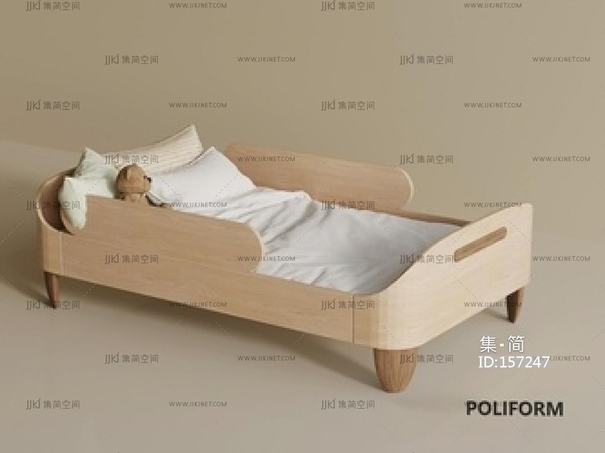 现代儿童床SU模型