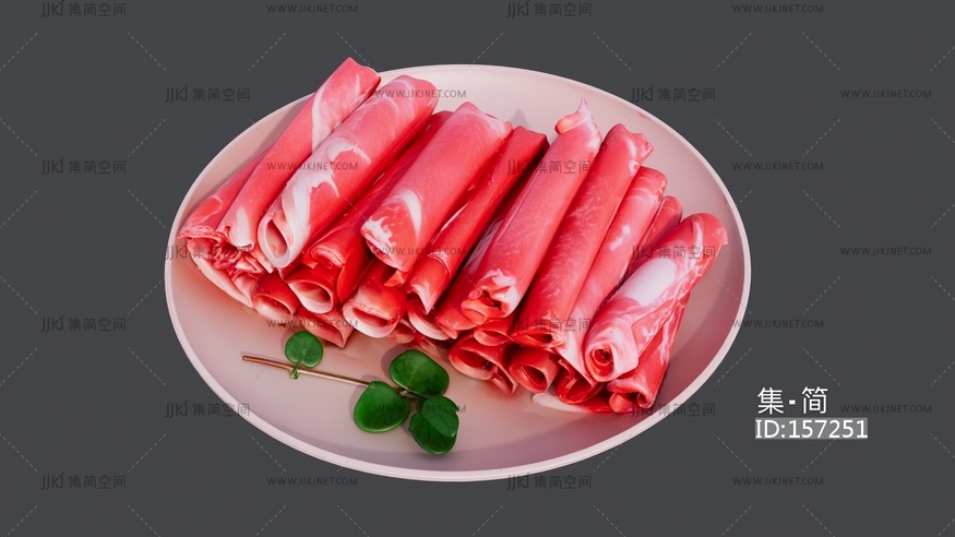 一盘羊肉卷 su草图模型