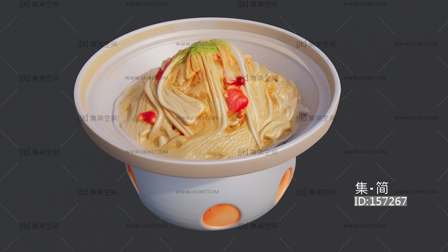 白菜酒精灯锅 su草图模型