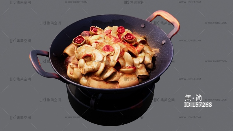 铁锅烩菜 su草图模型