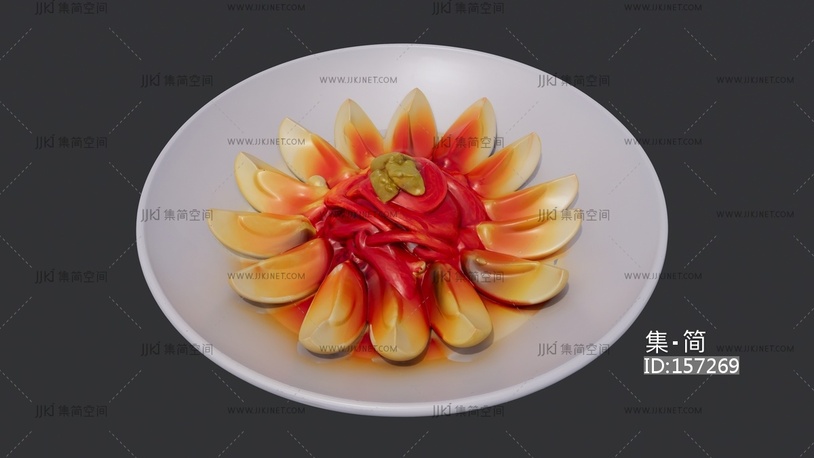 一盘凉拌变蛋 su草图模型