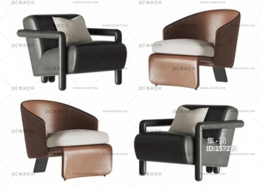 现代休闲椅单人沙发SU模型