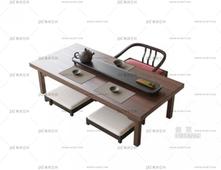 现代茶桌椅SU模型