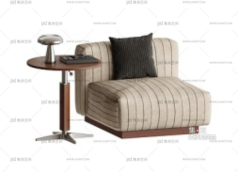 复古奶油沙发边几SU模型