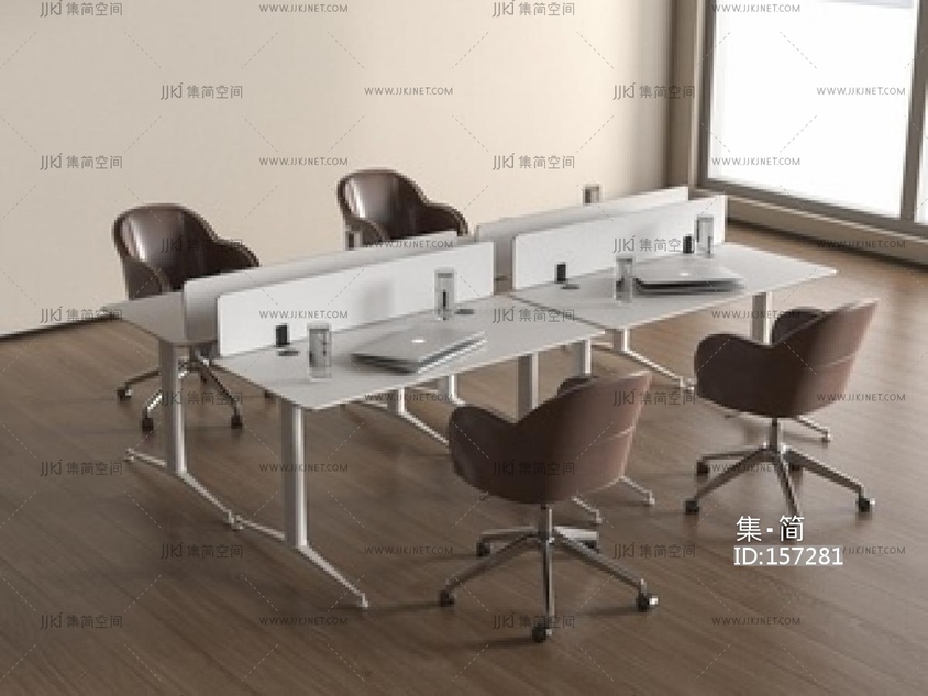 现代办公桌椅SU模型