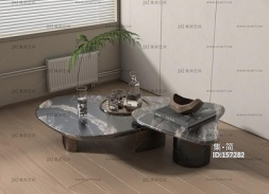 现代意式茶几__花瓶摆件SU模型