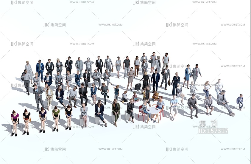 现代人物儿童小孩办公人物3D模型