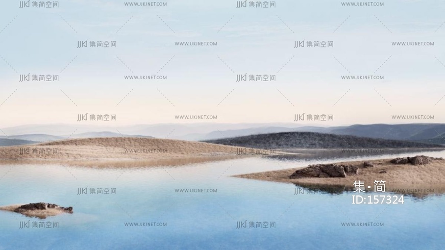 现代山脉广告灯箱屏幕海报 (14)