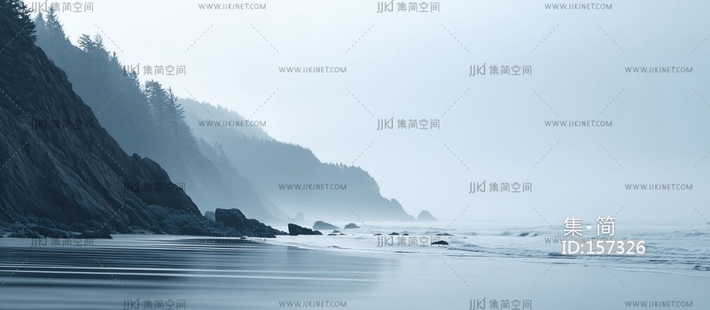 现代山脉广告灯箱屏幕海报 (16)