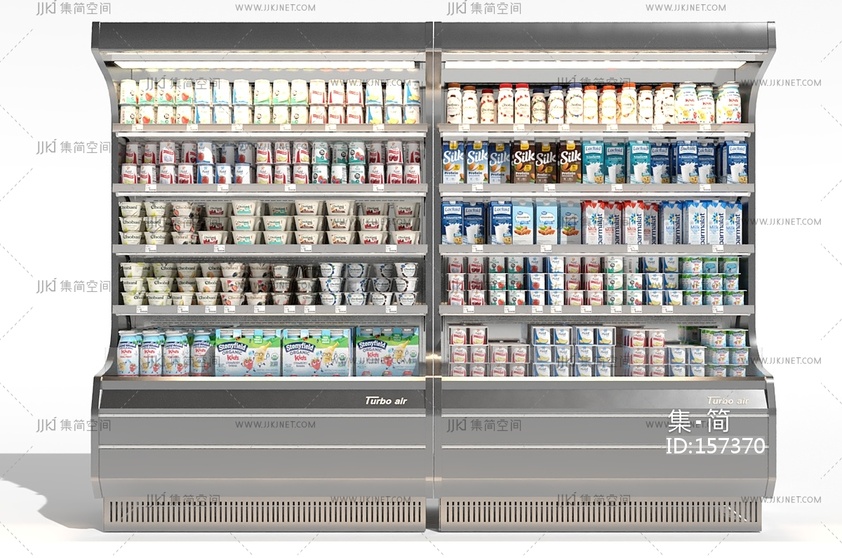 展示牛奶货柜冷柜冰柜货架冰柜3D模型(2021)
