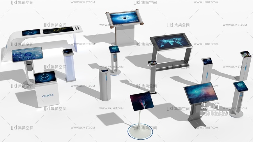 公用器材 ATM机 导向屏 叫号机 一体机 查询机_3D模型(2021)