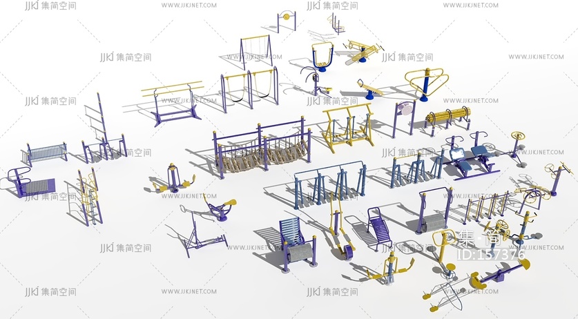 健身器材_室外健身器材小区户外健身器材3D模型(2021)