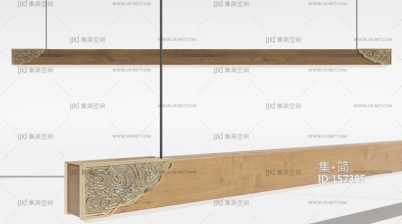 新中式吊灯长条吊灯3D模型(2021)