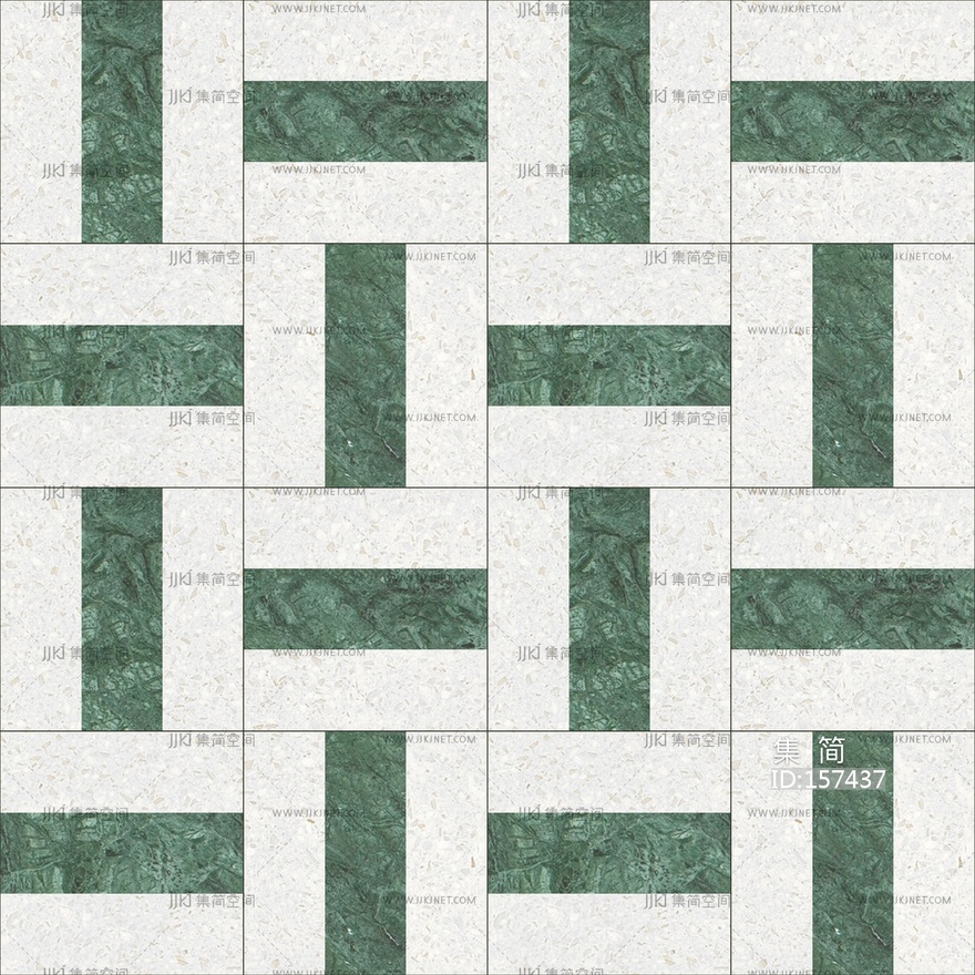 绿色格子砖石材拼花贴图