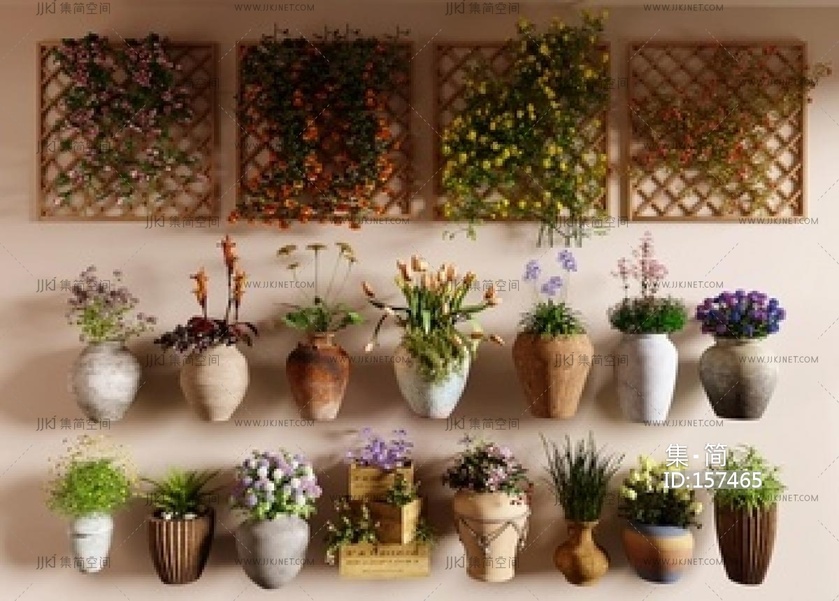 现代罐子 陶罐花盆_SU模型